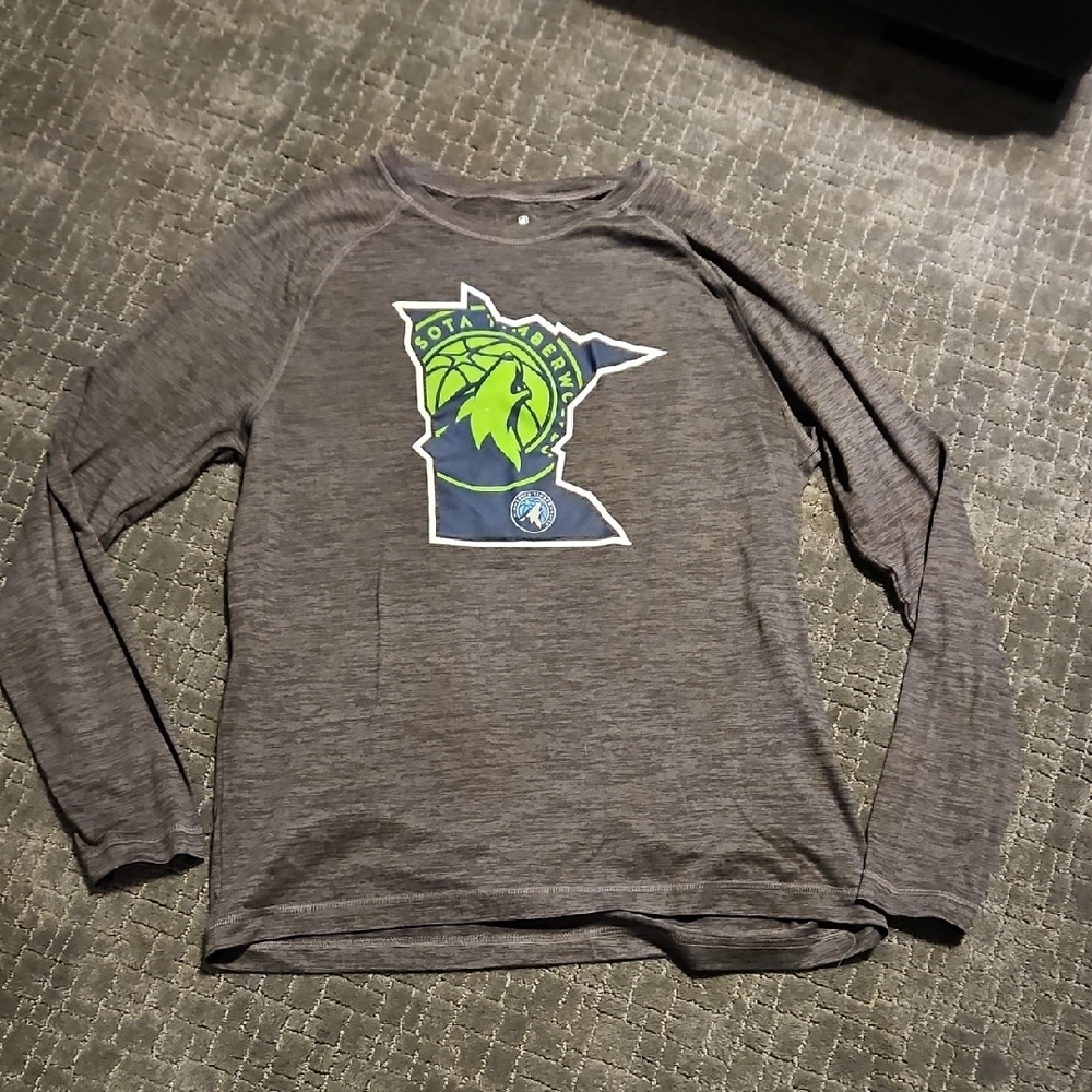 Minnesota Timberwolves Fanatics Gray Long Sleeve Tee